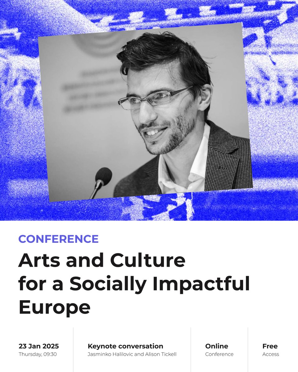 War Childhood Museum (@wcmsarajevo) on Twitter photo Tomorrow, Jasminko Halilović, founder of the WCM, joins Alison Tickell (<a href="/JuliesBicycle/">Julie's Bicycle</a>) in the keynote at the Arts and Culture for a Socially Impactful Europe conference in #Lisbon, hosted by <a href="/FCGulbenkian/">Fundação Calouste Gulbenkian</a>.
🔗Follow online: gulbenkian.pt/en/agenda/arts… Tomorrow, Jasminko Halilović, founder of the WCM, joins Alison Tickell (<a href="/JuliesBicycle/">Julie's Bicycle</a>) in the keynote at the Arts and Culture for a Socially Impactful Europe conference in #Lisbon, hosted by <a href="/FCGulbenkian/">Fundação Calouste Gulbenkian</a>.
🔗Follow online: gulbenkian.pt/en/agenda/arts…