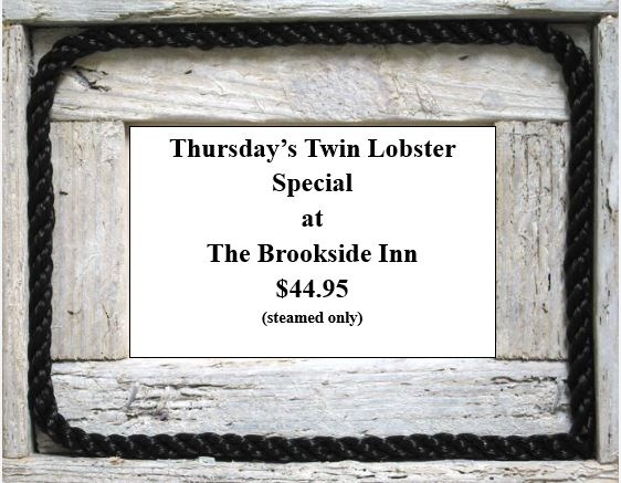 Brookside_Inn's tweet photo. Thursday's Twin Lobster Special $44.95. 
#brooksideinnrestaurant #lobster #twinlobsterspecial https://t.co/f1nyKIeOGT