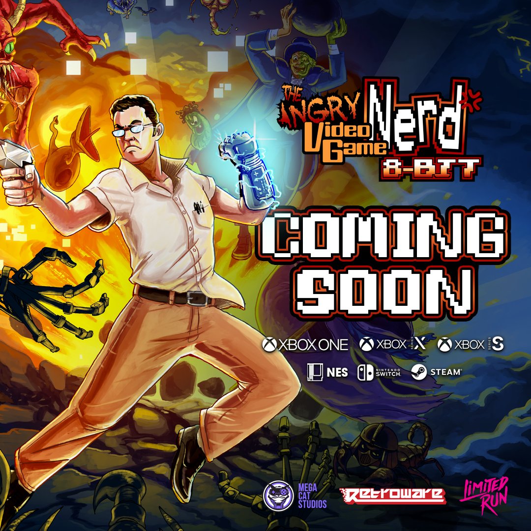 megacatstudios's tweet photo. Consoles GONE WILD! Super Mecha Death Christ is back, and he's brought the glitch! 🎮💥 The Nerd's only hope? Release the fury of... SH*TTY GAMES! 🕹️

Get ready to platform, punch, and scream in #TheAngryVideoGameNerd 8-bit, coming to #NES and modern platforms. Stay tuned! @LimitedRunGames @Retroware @cinemassacre

#Wishlist on #Steam: https://t.co/pYkwuKYi9p