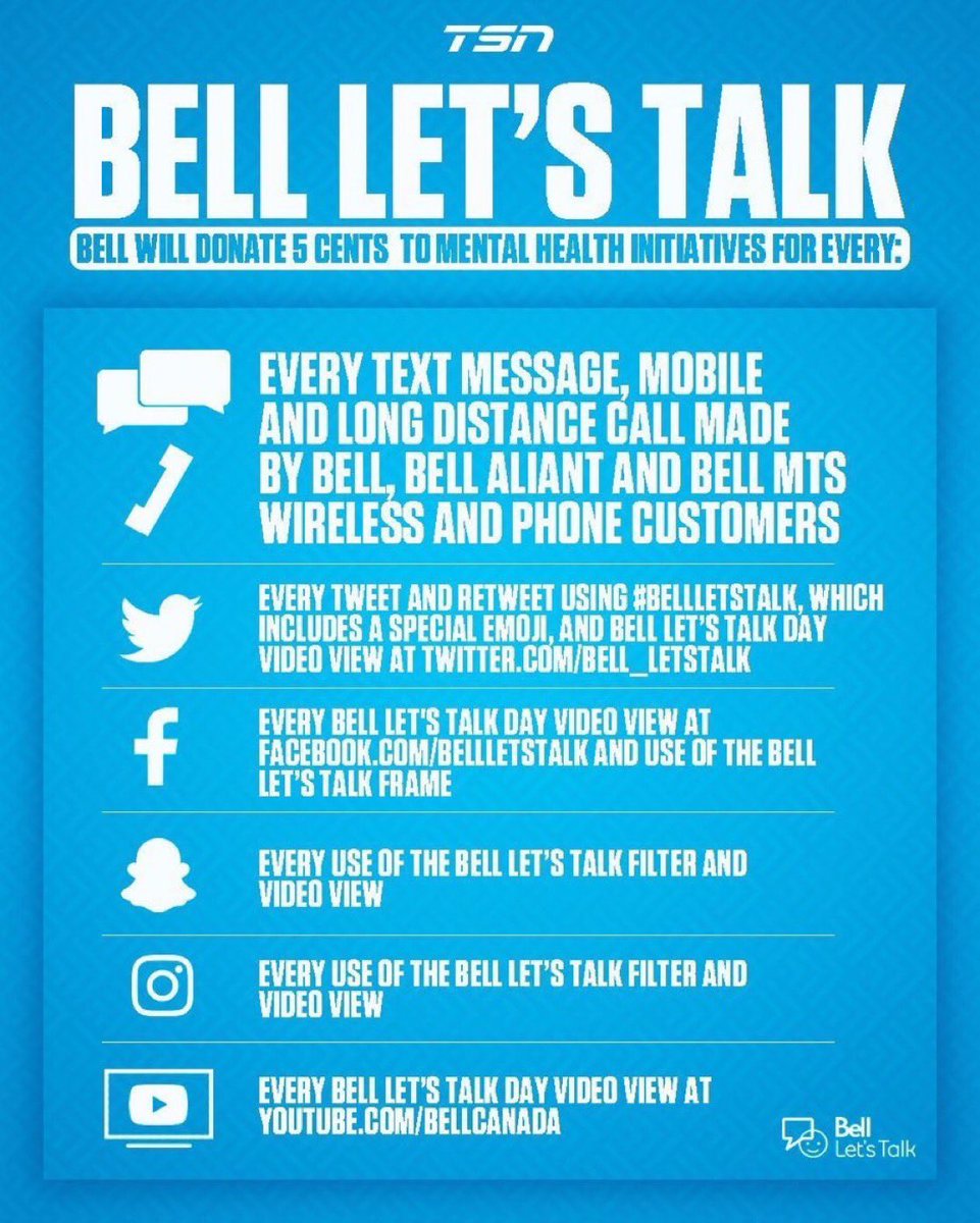 Hey #oned let’s help end the stigma and start the conversation for both student and staff wellbeing. #1in5 #BellLetsTalk
