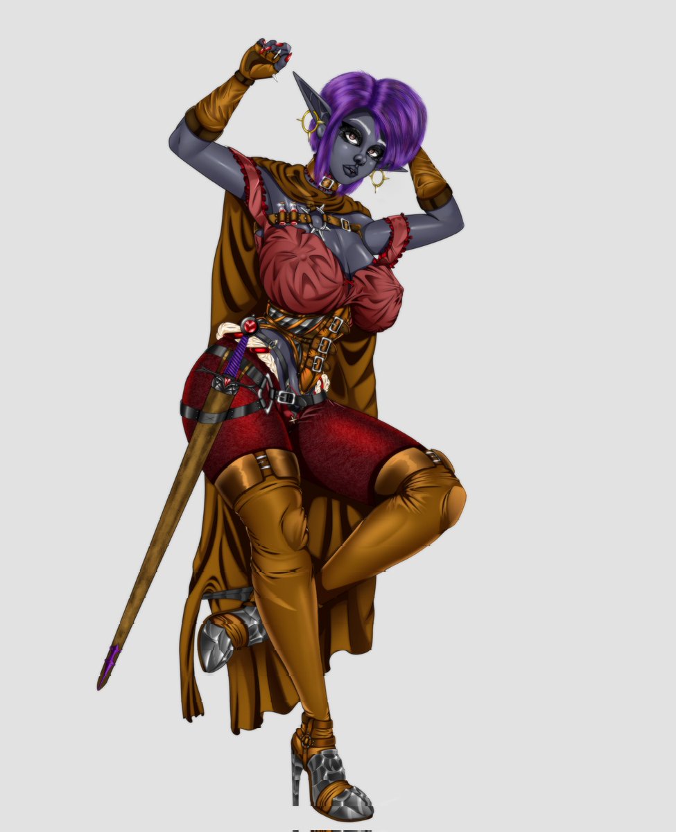 Pabstdaddyart's tweet photo. Art day with some alts from IG. 
starting to make my characters actual characters with some lore and whatnot. Stay tuned if your Into that kind of thing lol. #art #elfantasy #nsfw_art #drow https://t.co/idDk6Ckdws