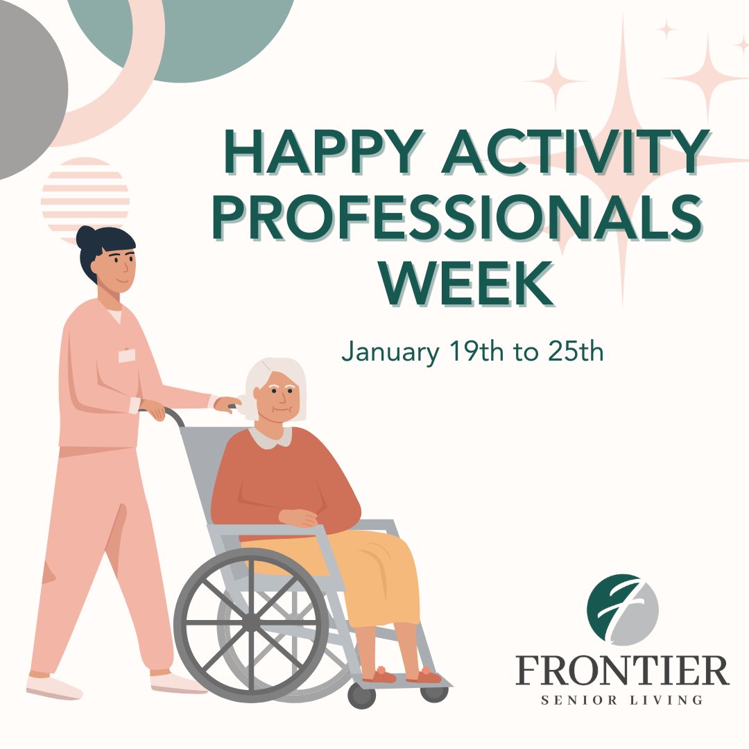 frontierseniors's tweet image. January 19th to 25th is National Activity Professionals Week! Learn about our Activity Teams and the award-winning Spark program they support at frontierseniorliving.com.

#NAPW #Spark #frontierculture #seniorliving #assistedliving