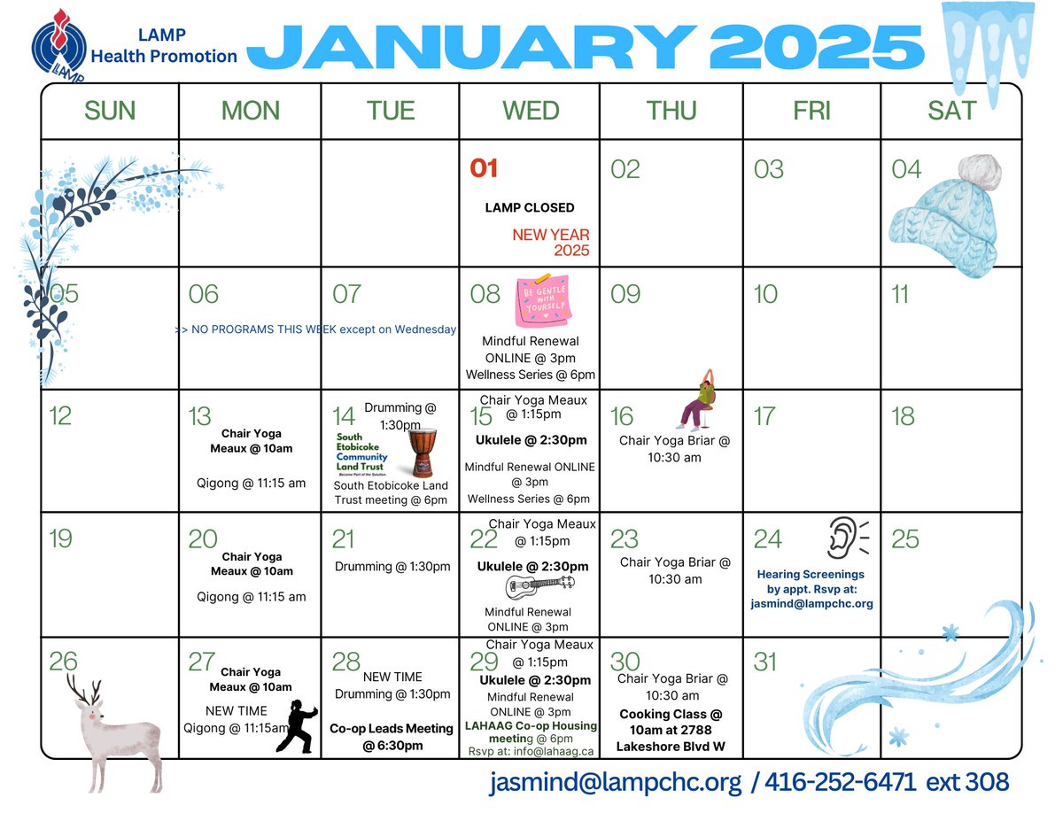 Focus on your well-being this January⭐ Check out Health Promotion's Calendar for simple steps to stay healthy and motivated!