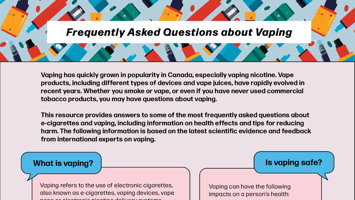 PSQuitSmoking's tweet photo. Is vaping safe? Is it worse than smoking?   Get answers to frequently asked questions about #ecigarettes and #vaping, including tips for reducing harm. 

Discover the facts here: https://t.co/EclZwvJGVq 

#NNSW #ProjectVECTOR 

@CAMHnews @drpselby @lazawert @NadiaMinian https://t.co/SY57vI71Mt