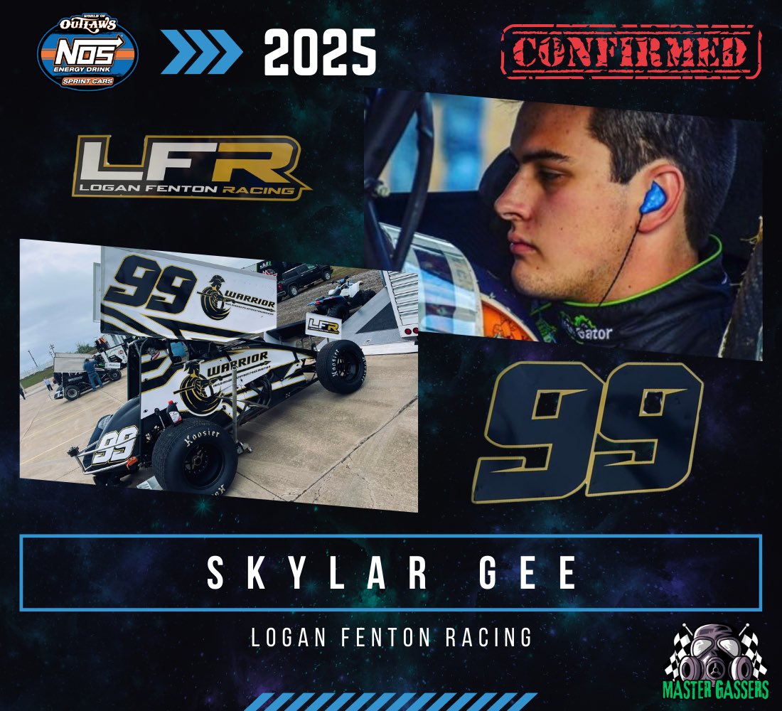 NEWS: Skylar Gee is going full time world of outlaw racing in 2025! He and the LFR no. 99 team join Garet Williamson, Cole Macedo, and Chris Windom as rookie of the year contenders.
