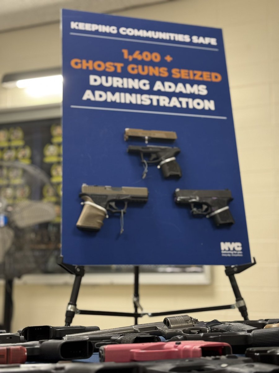 Today, we celebrate a milestone of this administration — over 20,000 guns seized since <a href="/NYCMayor/">Mayor Eric Adams</a> Adams took office. 

Shootings are down, murders are down, and this department continues to move in the right direction to keep our communities safe.
