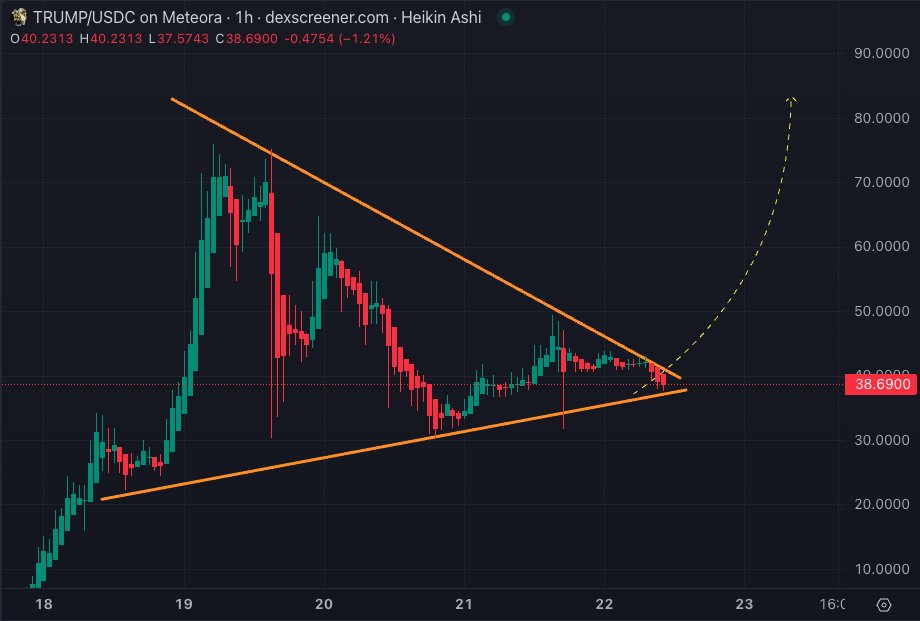 SatoshiFlipper's tweet photo. $TRUMP/usdt 1 hour

Tell me this doesn't look amazingly ready to blast off 🚀🚀 https://t.co/P1tbiCer7H