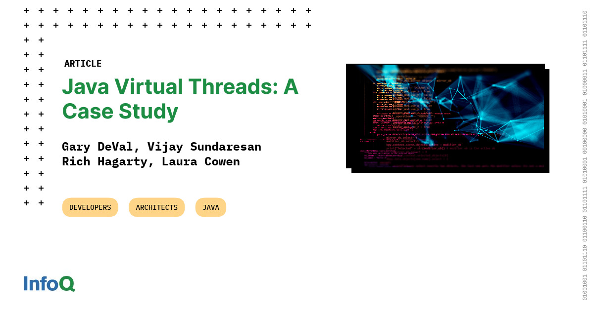 2/5 ➡️Java Virtual Threads: a Case Study by Gary DeVal, Vijay Sundaresan, Rich Hagarty, Laura Cowen
 bit.ly/3xRCWO0  
 
<a href="/lauracowen/">Dr Laura Cowen</a>