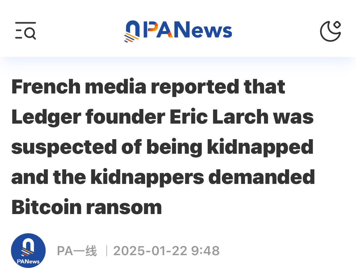 Ledger founder Eric Larch purportedly kidnapped.

panewslab.com/en/sqarticlede…
