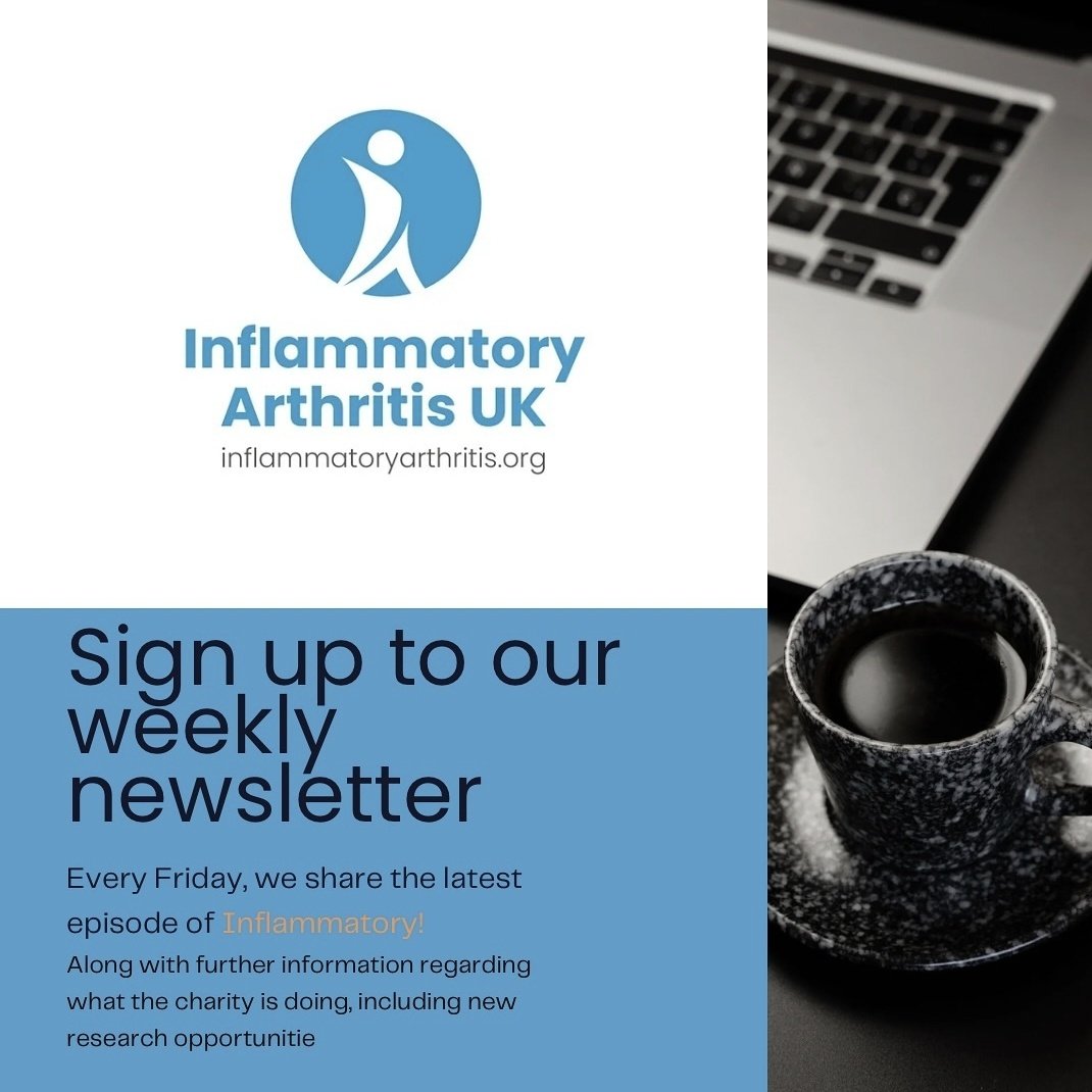 Have you signed up to our newsletter yet? 📧
Be the first to know about
🎙latest episodes of Inflammatory!
🔬research opportunities 
🤝 events
📰 IA news 
Sign up here inflammatoryarthritis.org