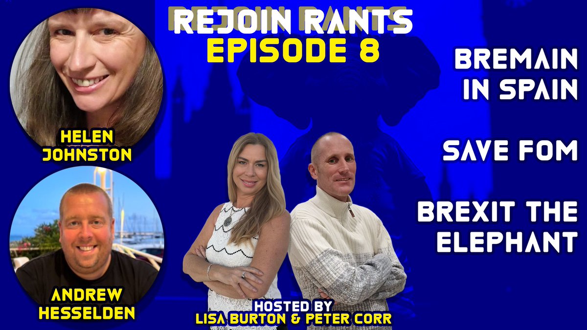 National Rejoin March (@marchforrejoin) on Twitter photo Getting 2025 off to a running start with our podcast!
Episode 8 with Helen Johnston (<a href="/BremainInSpain/">BremainInSpain</a>) and Andrew Hesselden (<a href="/andrewhesselden/">Andrew Hesselden</a>) out Friday 24th Jan, 7am.
Episode 9 with Political X (<a href="/Politics20204/">PoliticalX</a>) and Max Robespierre (<a href="/MaxFRobespierre/">Robespierre (YouTube) ๐ช๐บ</a>) out Sunday 26th Jan, 3pm. Getting 2025 off to a running start with our podcast!
Episode 8 with Helen Johnston (<a href="/BremainInSpain/">BremainInSpain</a>) and Andrew Hesselden (<a href="/andrewhesselden/">Andrew Hesselden</a>) out Friday 24th Jan, 7am.
Episode 9 with Political X (<a href="/Politics20204/">PoliticalX</a>) and Max Robespierre (<a href="/MaxFRobespierre/">Robespierre (YouTube) ๐ช๐บ</a>) out Sunday 26th Jan, 3pm.