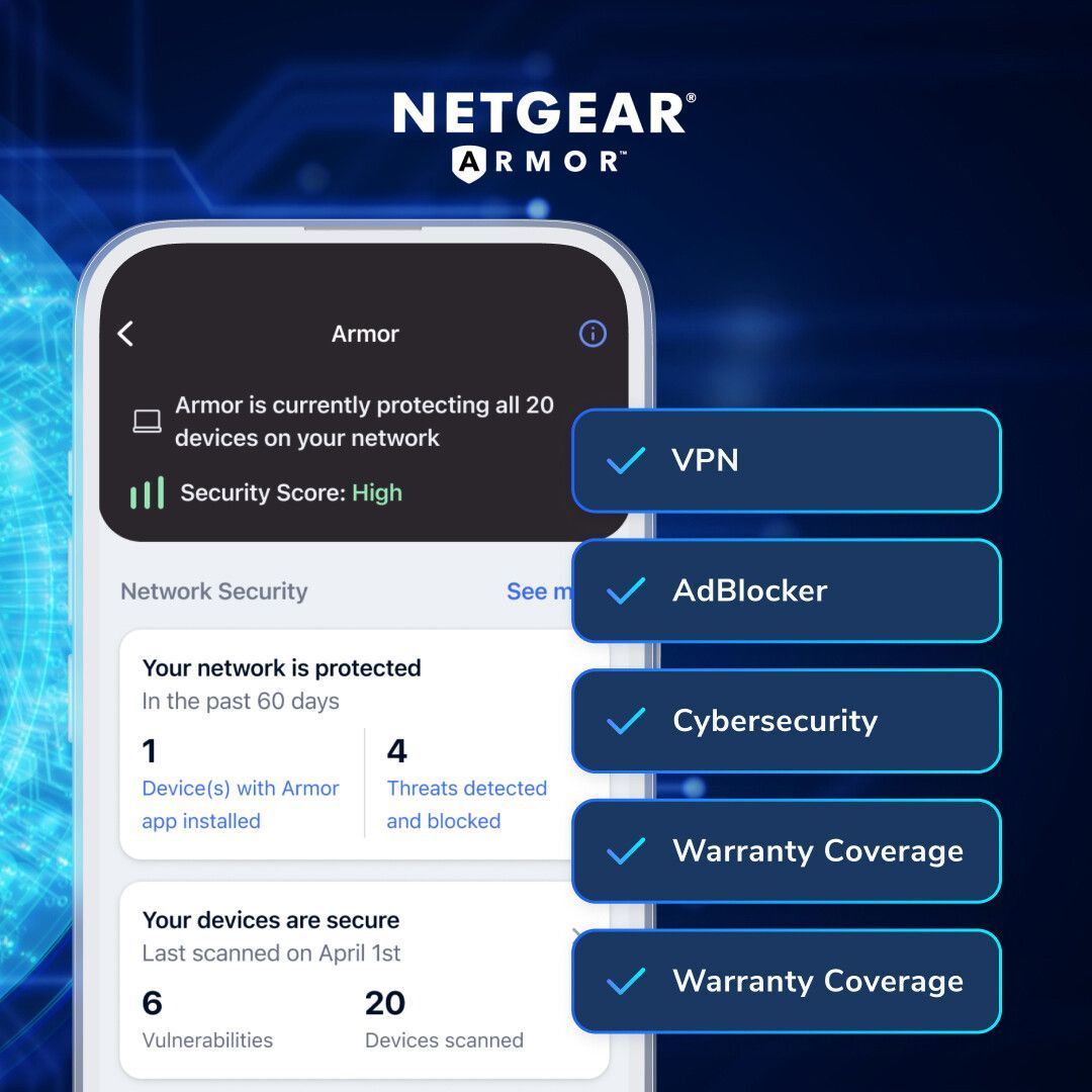 NETGEAR_UKI's tweet image. New Year, new level of security! Don’t start 2025 with a vulnerable home network. Trust NETGEAR Armor’s advanced security features to protect your devices and personal info all year long. 

Learn more: netgear.com/uk/home/servic… 

#NETGEARArmor #NETGEAR #App #CyberSecurity #Internet