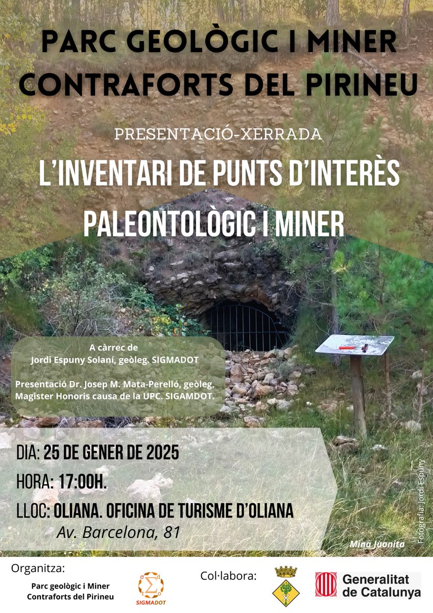 Taller_de_Geologia (@tgeologia) on Twitter photo Un servidor us convida a la xerrada, lnventari del Patrimoni paleontològic i miner del Parc Geològic i Miner Contraforts del Pirineu, subvencionat pel Departament de Cultura de la Generalitat. <a href="/espaigea/">espaigea</a> <a href="/GrupMinCat/">Grup Mineralògic Cat</a> @ojanespelt <a href="/blocdecamp/">Isaac Camps</a> <a href="/GeolegCAT/">Geòleg.cat ⚒️</a> <a href="/TGeologia/">Taller_de_Geologia</a> <a href="/CSICdivulga/">CSIC Divulga</a> Un servidor us convida a la xerrada, lnventari del Patrimoni paleontològic i miner del Parc Geològic i Miner Contraforts del Pirineu, subvencionat pel Departament de Cultura de la Generalitat. <a href="/espaigea/">espaigea</a> <a href="/GrupMinCat/">Grup Mineralògic Cat</a> @ojanespelt <a href="/blocdecamp/">Isaac Camps</a> <a href="/GeolegCAT/">Geòleg.cat ⚒️</a> <a href="/TGeologia/">Taller_de_Geologia</a> <a href="/CSICdivulga/">CSIC Divulga</a>