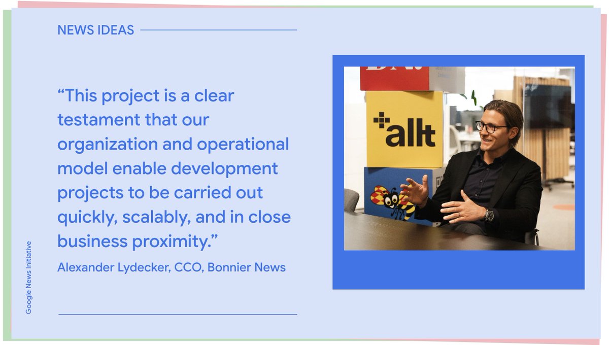 Google News Initiative (@googlenewsinit) on Twitter photo .<a href="/NewsBonnier/">Bonnier News</a> wanted to leverage generative AI to make content creation more efficient—but without relying on external tools. With support from the Google News Initiative, they developed their own solution in just 3 months.
Here's how they did it: goo.gle/4hlTdM4 .<a href="/NewsBonnier/">Bonnier News</a> wanted to leverage generative AI to make content creation more efficient—but without relying on external tools. With support from the Google News Initiative, they developed their own solution in just 3 months.
Here's how they did it: goo.gle/4hlTdM4