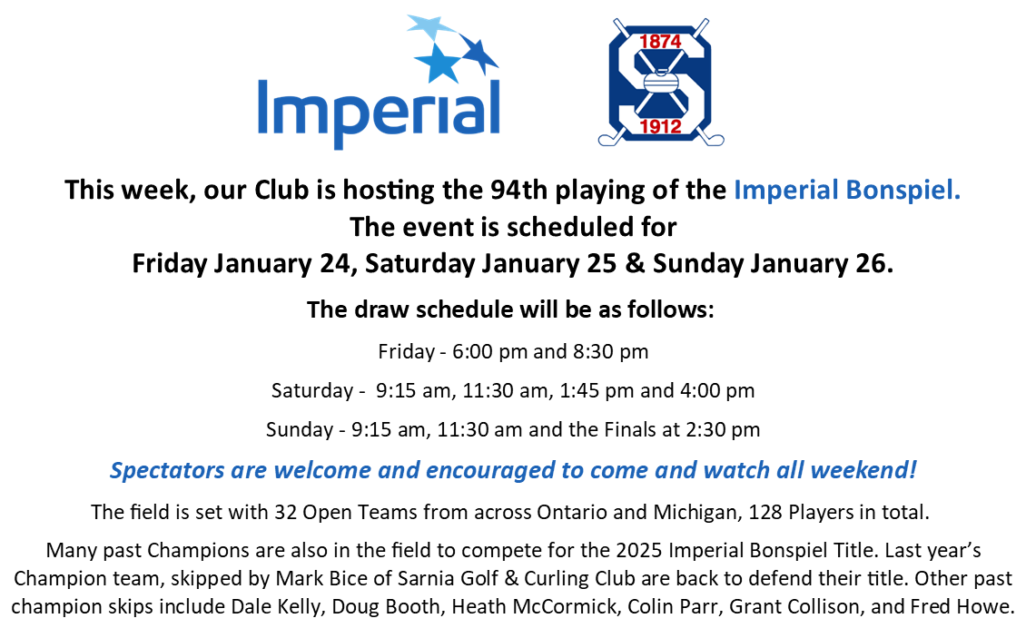 sgcc1874's tweet photo. #imperialoil #bonspiel #imperialbonspiel #spectatorswelcome #curling #sarnia #pointedward #sarnialambton https://t.co/y0iOyTBoq5