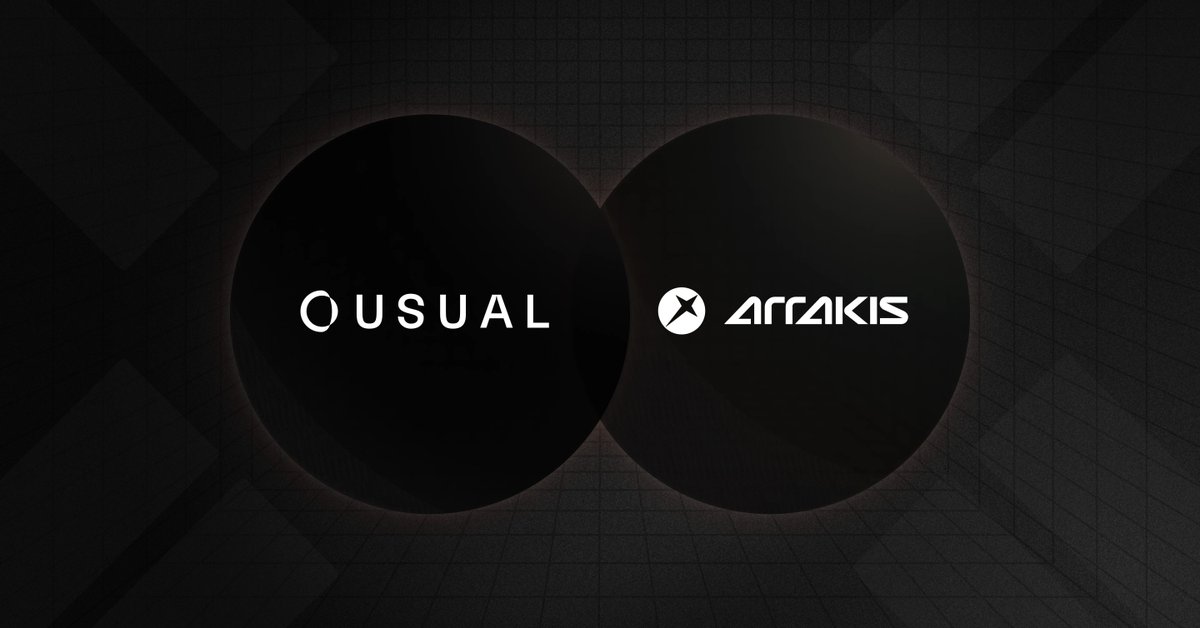 usualmoney's tweet photo. 🤝 Partnership alert: Usual x @ArrakisFinance

A new USUAL/wETH vault is now live on Arrakis Pro, an industry leading non-custodial onchain market making protocol. https://t.co/saRCuDnc3M