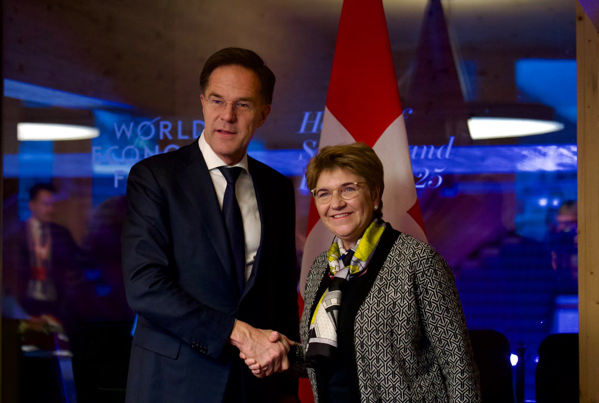Viola Amherd (@violapamherd) on Twitter photo At my meeting with <a href="/SecGenNATO/">Mark Rutte</a> Mark Rutte, I assured him of Switzerland's unwavering support for #Ukraine. I also expressed the Federal Council's intention to step up international cooperation, particularly with #NATO. #swissgovwef25 #wef25 At my meeting with <a href="/SecGenNATO/">Mark Rutte</a> Mark Rutte, I assured him of Switzerland's unwavering support for #Ukraine. I also expressed the Federal Council's intention to step up international cooperation, particularly with #NATO. #swissgovwef25 #wef25