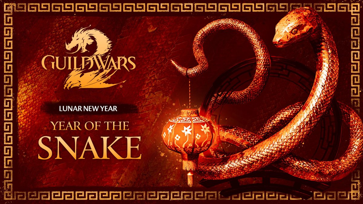 GuildWars2's tweet image. Things are ramping up in Divinity’s Reach with games, fireworks, and new rewards to celebrate The Lunar New Year! The Year of the Snake means charming rewards await starting Jan. 28 until February 18!