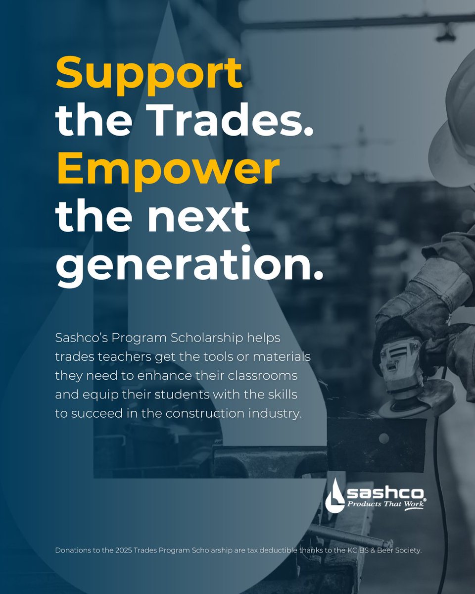 The narrative around skilled trades is changing, but there’s more work to do. Our Program Scholarship helps equip teachers to inspire the next generation and show the value of a future in the trades. 🛠️ 

Donate at kcbsandbeersociety.givingfuel.com/sashco-trade-s…