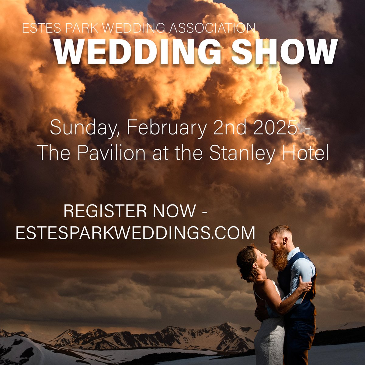 We are thrilled to be part of this year's Estes Park Wedding Associations Wedding Show 💍

Come meet some amazing vendors on February 2nd! Don't forget to save your spot 💕

🔗 l8r.it/d3fF