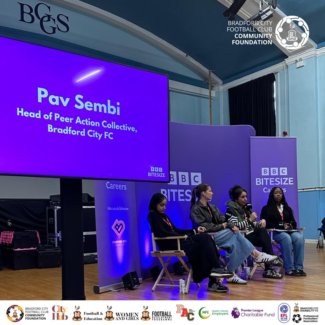 bcafc_cf's tweet image. 📚 | #Bitesize

Our own Pavan Sembi, Head of  #PAC, visited @BGGSchool this week with @bbcbitesize 😎

Pav offered unique insight to pupils about her academic and professional career 🗣️

#Bantams | @EFL_Community | @coopuk | @YouthEndowFund | @iwill_movement | @the_young_fdn