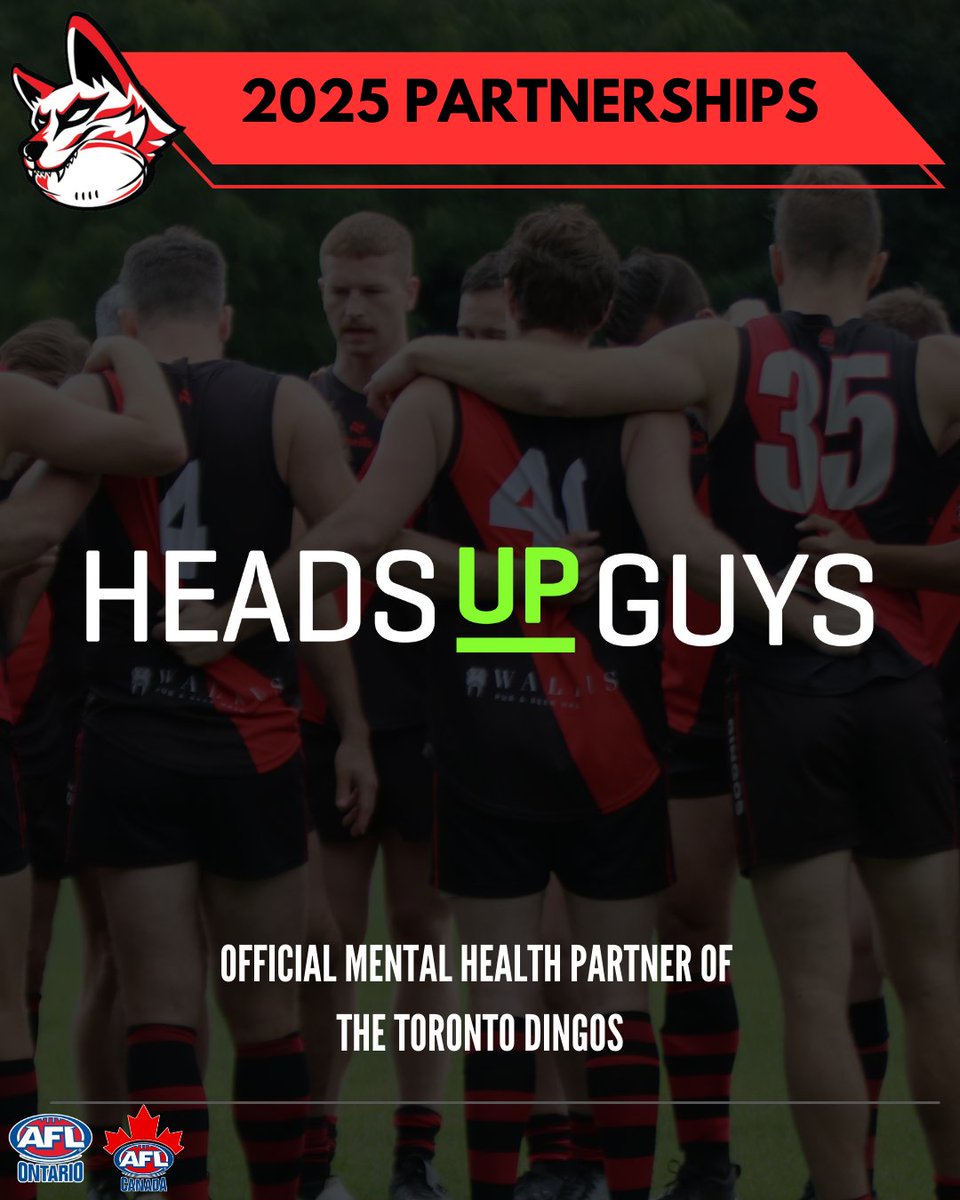 The Toronto Dingos are proud to announce a partnership with <a href="/HeadsUpGuys/">HeadsUpGuys</a> as we continue our mission to advance men's mental health! 
torontodingos.ca/post/toronto-d…