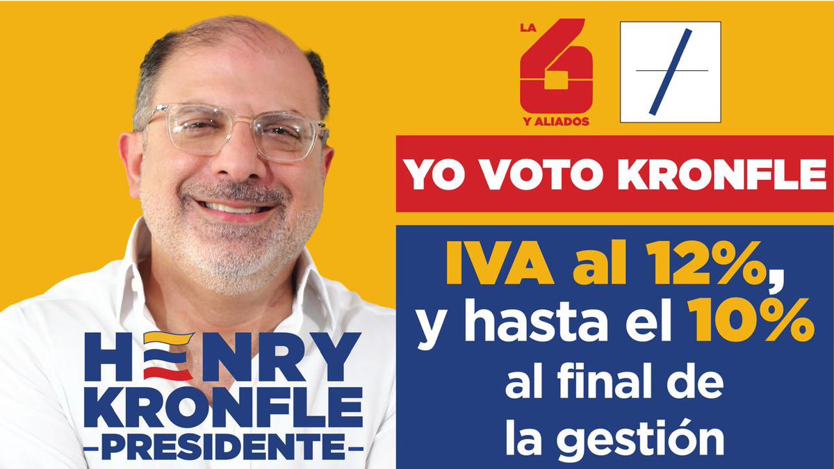 El IVA al 15% fue un golpe duro para la economía de todos. Es hora de un cambio real: #KronflePresidente reducirá el IVA al 12% para aliviar a las familias.”