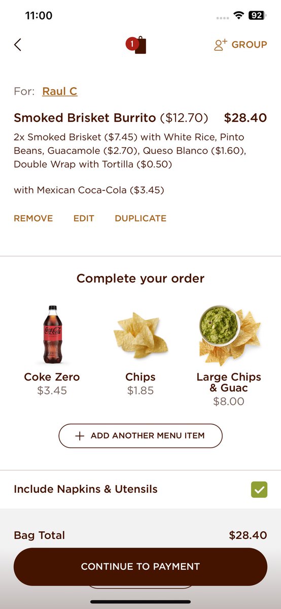 RaulJesusC's tweet photo. @sam_d_1995 I recreated your order with the prices for each extra cost item. $30.79 for the most expensive burrito possible in my area, half of what you’re claiming it to be. https://t.co/8Rxl16bFU4