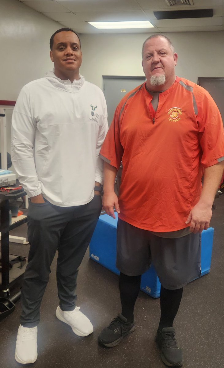 Appreciate u Coach James, USF football, for stopping by the school to see some of our players.  <a href="/CoachMicahJames/">Micah James</a> <a href="/USFFootball/">USF Football</a>
