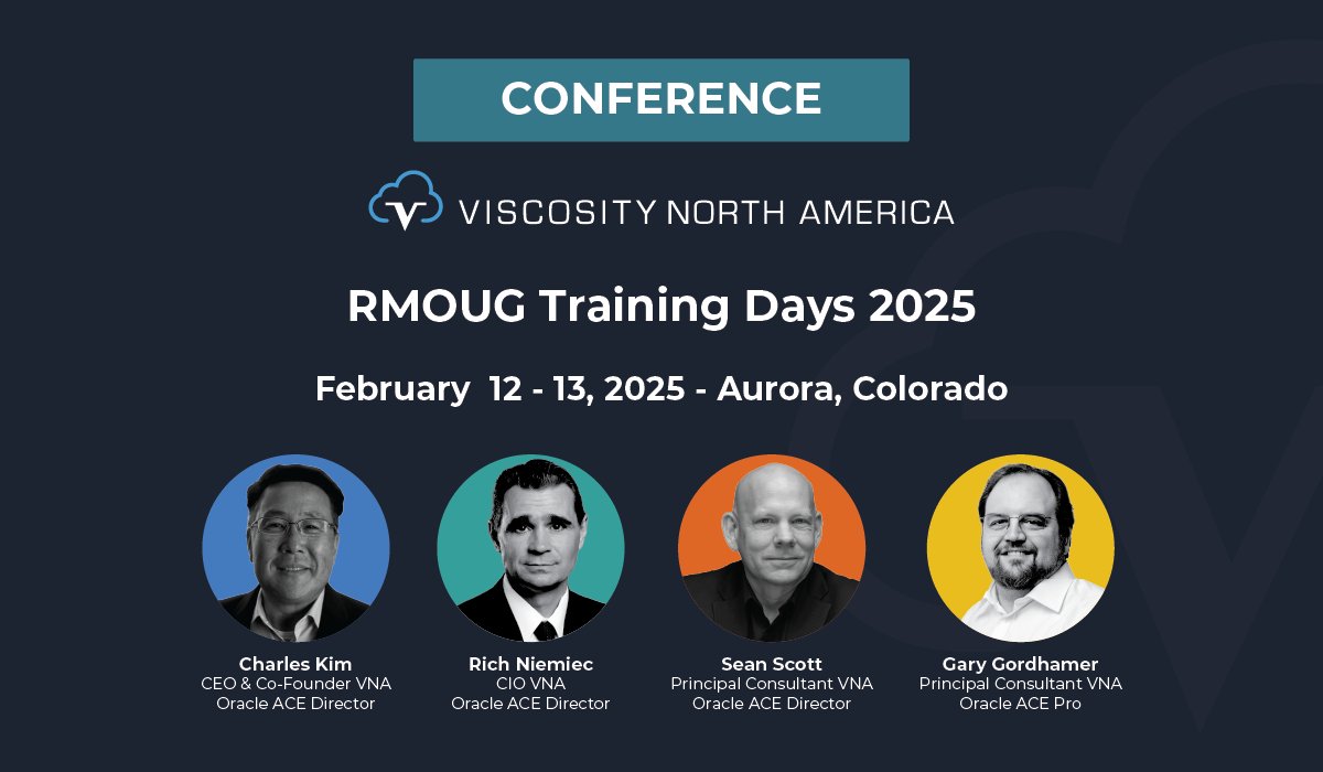 ViscosityNA's tweet photo. Join our #oracleaces @racdba, @richniemiec, Sean Scott & Gary Gordhamer at @RMOUG_ORG Training Days 2025: "Unraveling #AI."
AI-driven #SQL performance, #GenerativeAI, #RecoveryManager, & #databasemanagement.
Feb 12–13 | Aurora, CO
https://t.co/IeIRvGfXmt
#VNA #OraPub #RMOUG https://t.co/21vYrQk87S