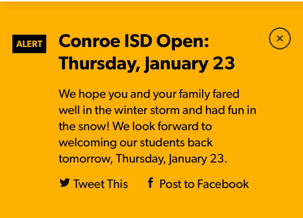 We hope you and your family fared well in the winter storm and had fun in the snow! We look forward to welcoming our students back tomorrow, Thursday, January 23.