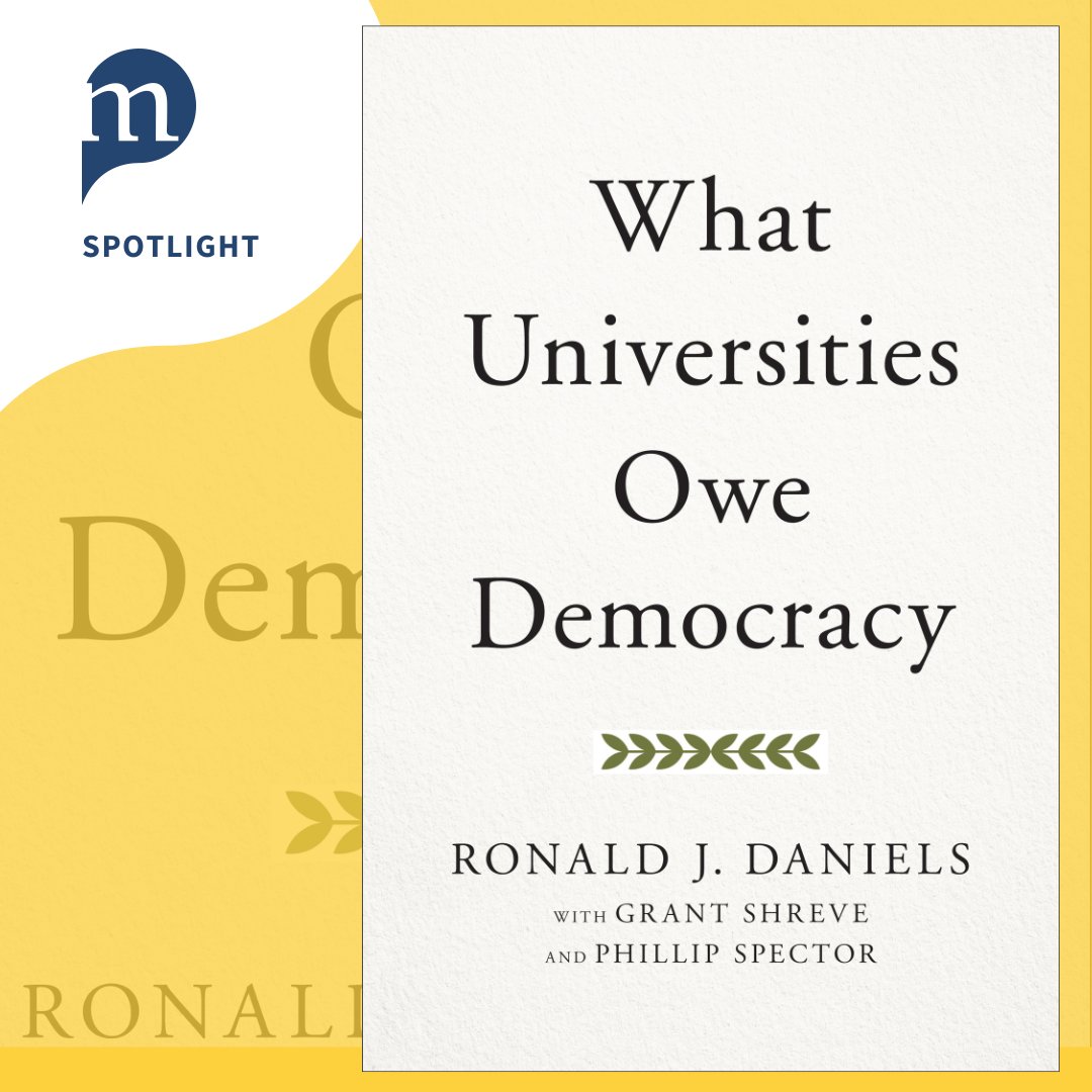 ProjectMUSE's tweet image. In What Universities Owe Democracy, Ronald J. Daniels, President of @JohnsHopkins, argues that it is critical for today&apos;s colleges and universities to reestablish their place in democracy.

#StepUP with @JHUPress 

bit.ly/Democracy_Dani…

#oa #openaccess #ReadUP