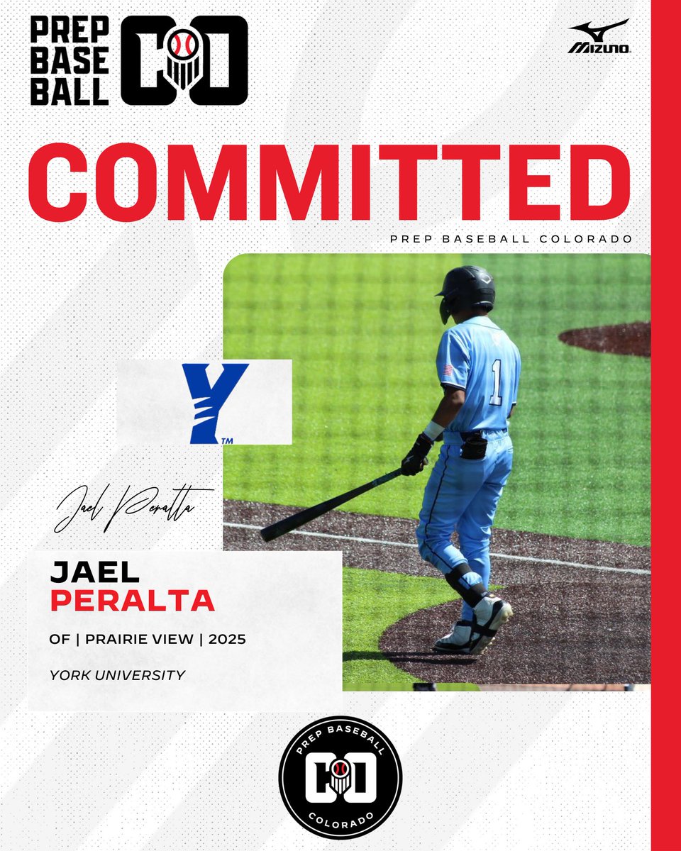 🚨𝐂𝐎𝐌𝐌𝐈𝐓𝐌𝐄𝐍𝐓 𝐀𝐋𝐄𝐑𝐓🚨

'25 OF Jael Peralta (Prairie View) has announced his commitment to York University.

<a href="/JaelPeralta_25/">Jael Peralta</a> | <a href="/Road2Gameday/">Gameday Baseball</a>