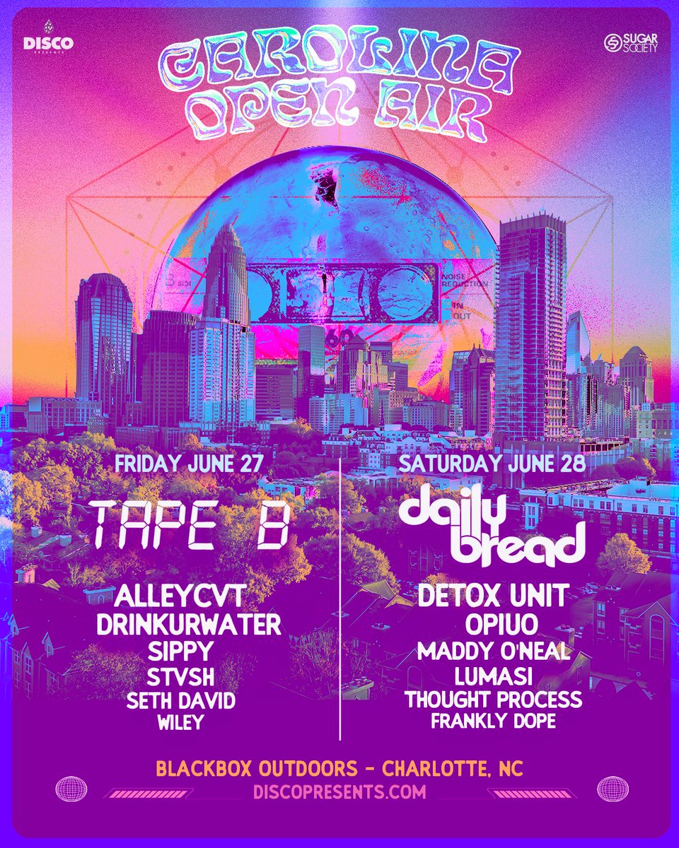 WILEY (@codenamewiley) on Twitter photo Making my way to Charolette for Carolina Open air on June 27th - Stoked to be playing in NC for the first time with some of the homies!
Pre Sale goes live 1/30 !
<a href="/DiscoPresentsHQ/">Disco Presents</a>
PRE SALE > hive.co/l/carolinaoa25 Making my way to Charolette for Carolina Open air on June 27th - Stoked to be playing in NC for the first time with some of the homies!
Pre Sale goes live 1/30 !
<a href="/DiscoPresentsHQ/">Disco Presents</a>
PRE SALE > hive.co/l/carolinaoa25