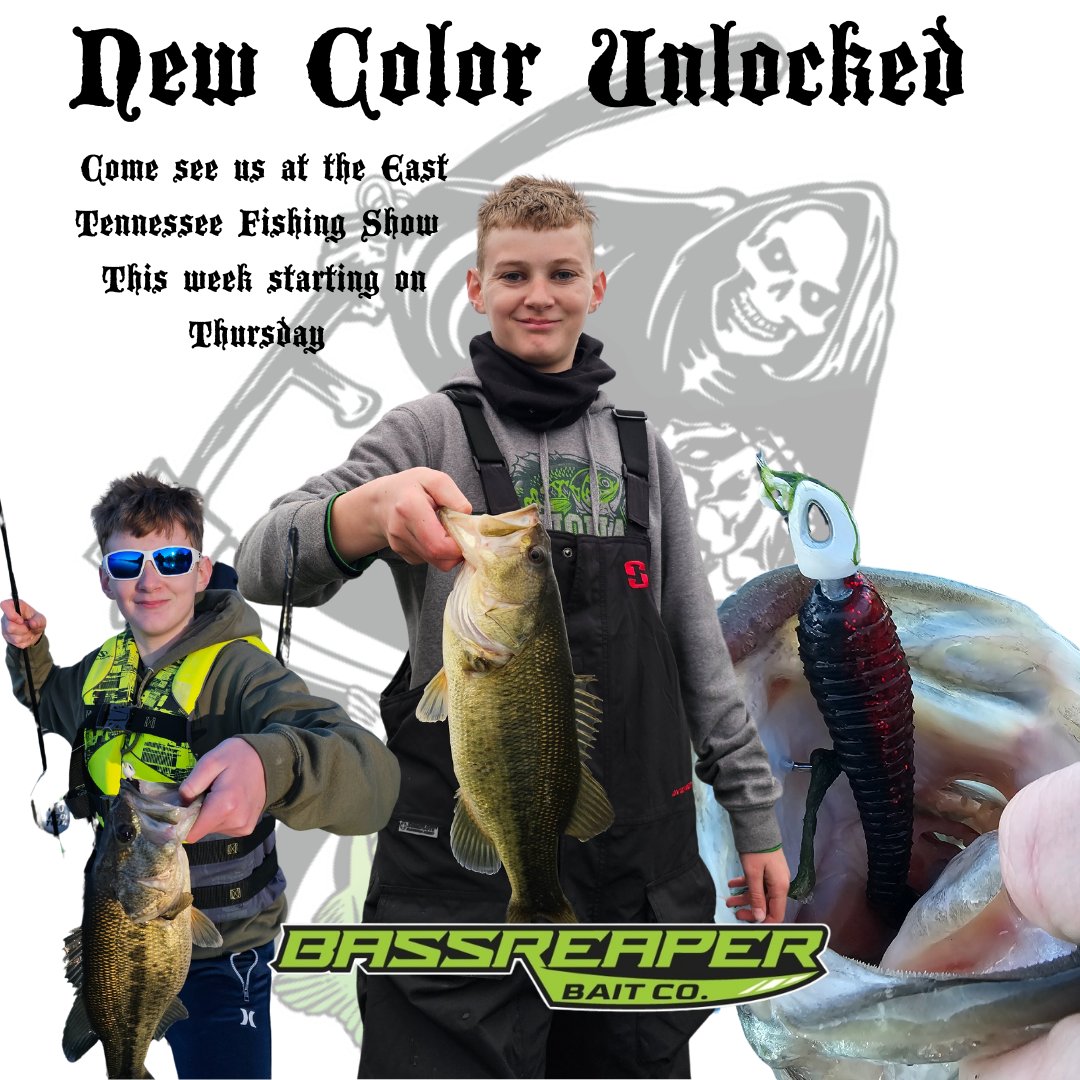 We're heading to Knoxville for the East Tennessee Fishing Show 
Stop by our booth and talk FISHING and grab some new plastics