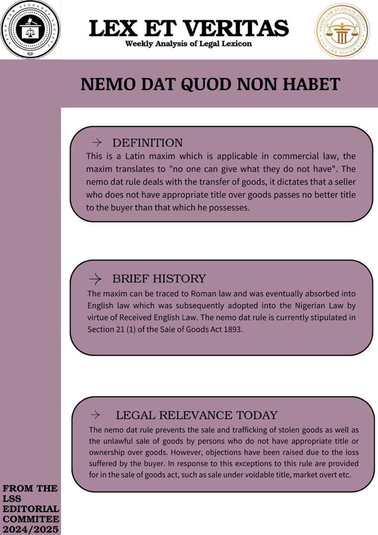 Ever heard of ‘you can't give what you don't have’? 
There is a solid premise for that in law. It is applicable in almost every ownership case and case of sale.
 
See this week’s Lex et Veritas to know more about the ‘Nemo dat quod non habet’
#commerciallaw #lexetveritas #law