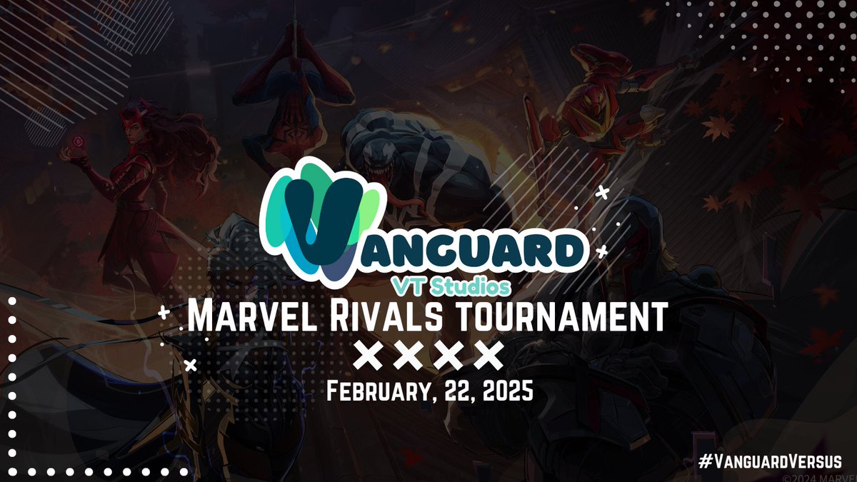 VTUBERS ASSEMBLE! Vanguard VT is hosting a #MarvelRivals tournament for #VTubers! Sign-ups will begin today, and the event itself will commence on Saturday, February 22nd, at 3PM EST! Check the replies to this tweet for more details on how to sign up, and the event itself!
 
For