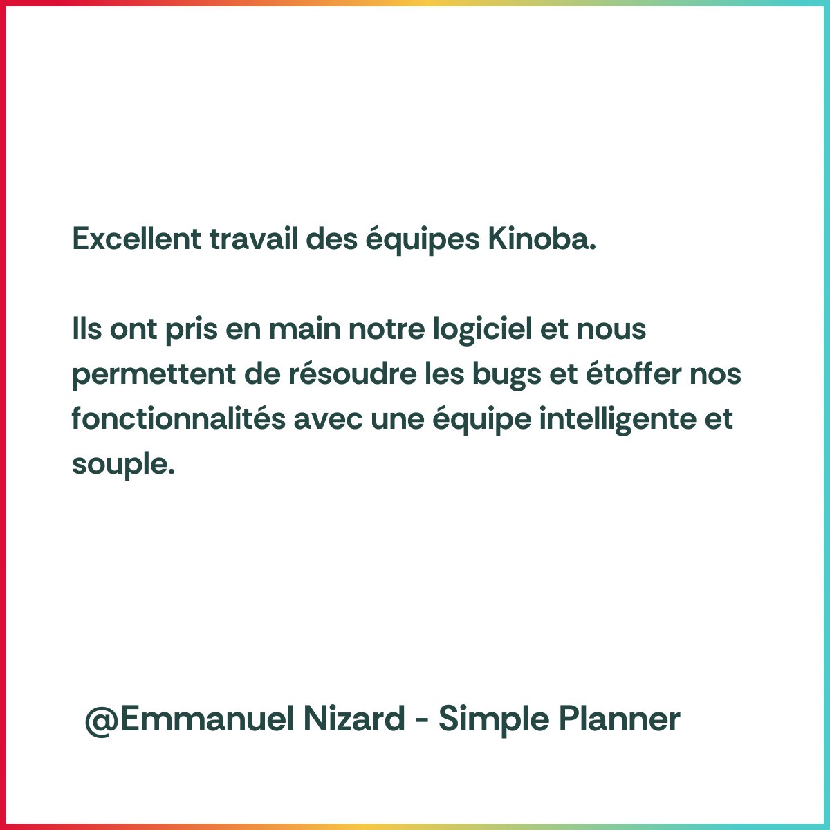#Motsdoux 🪷| Client

C’est avec <a href="/EmmanuelNizard/">Prochaine étape</a> , le fondateur de Simple Planner que nous avons le plaisir de travailler.
Cet outil permet de réaliser des rétroplannings spécialisés dans le pilotage produit.

Nous le remercions pour l’accueil et notre intégration sur ce projet.