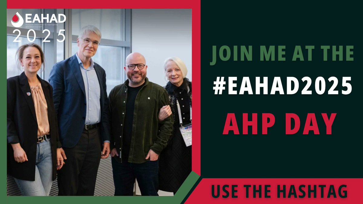 Less than 2 weeks until #AHP Day at #EAHAD2025 #EAHADCongress...
<a href="/HCPA11/">HCPA</a> will be there, with several members sharing their #research and #expertise in oral and poster presentations, and chairing conference sessions. 
#Haemophilia #Physiotherapy #AHP #BleedingDisorders