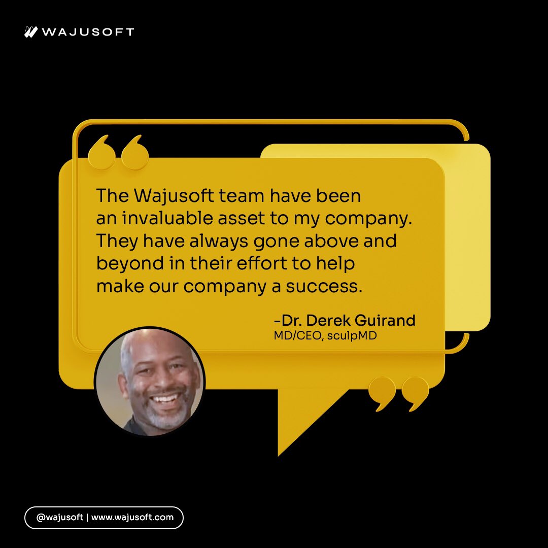 wajusoft's tweet photo. At Wajusoft, we are committed to delivering innovative, high quality solutions that help our clients thrive. 

We are always excited to read from our clients, and glad to share with you. 

Read the full review below: 

“The Wajusoft team have been an invaluable asset to my company. They have always gone above and beyond in their effort to help make our company a success. The engineers are problem solvers, innovative, extremely intelligent, and have an excellent work ethic. They take ownership of their work and have always come in under budget, early, and with more and better features than anticipated”.

At Wajusoft we are powering the next startup success stories by connecting visionary startups with the world's most gifted developers.

Follow us @wajusoft for more...

#Wajusoft #clientfeedback