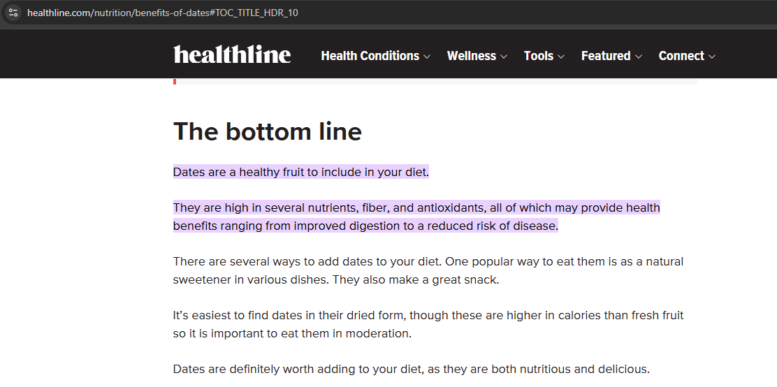 lilyraynyc's tweet photo. Cool to see how Healthline often earns featured snippets and AI Overviews with its "Bottom line" section, which summarizes the key takeaways from the article https://t.co/xjcgJYKTxn