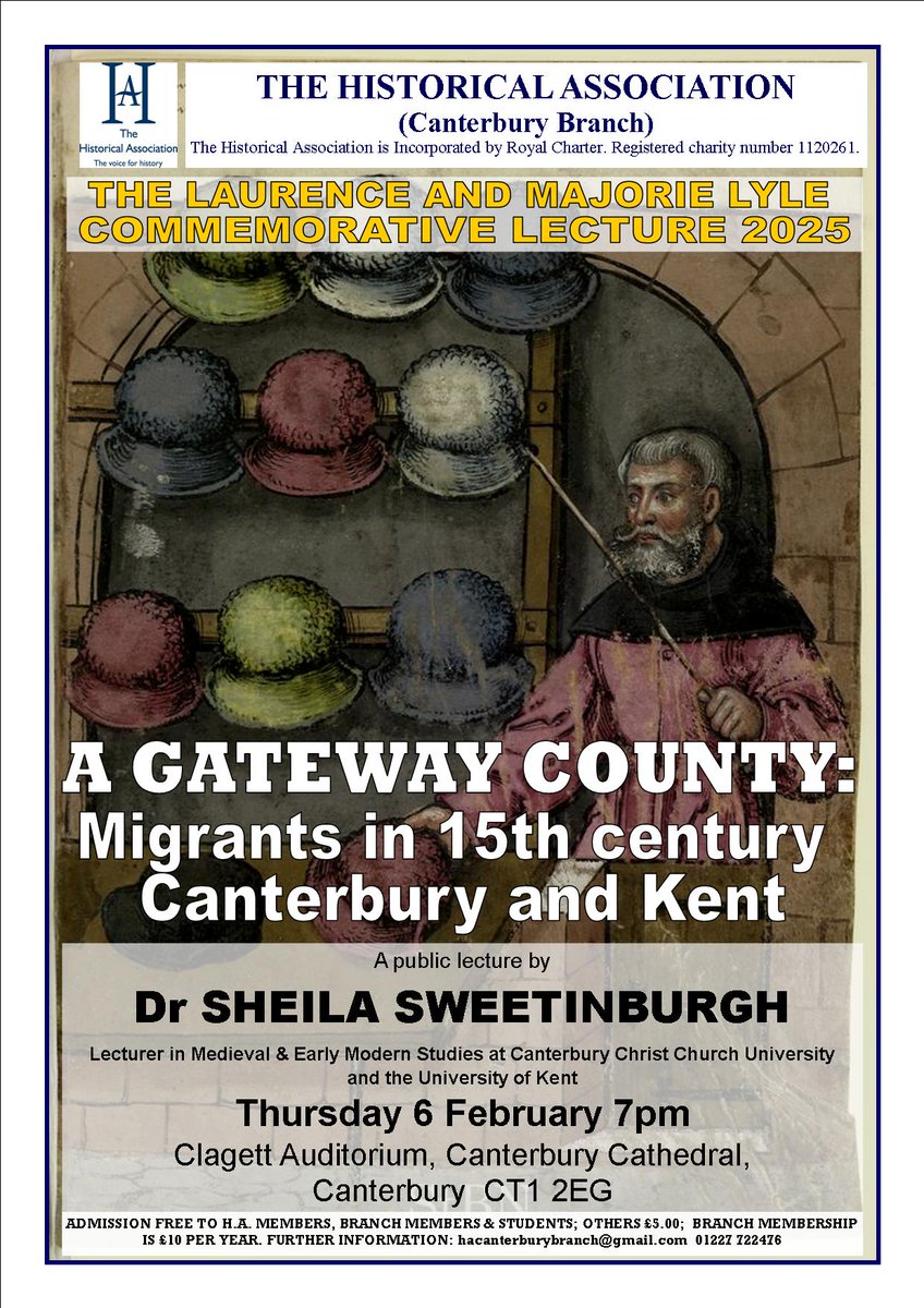 Our next talk: Dr Sheila Sweetinburgh is co-director of the Centre for Kent History and Heritage. She writes a highly acclaimed blog, organises annual History Weekends and has contributed to numerous local history publications.