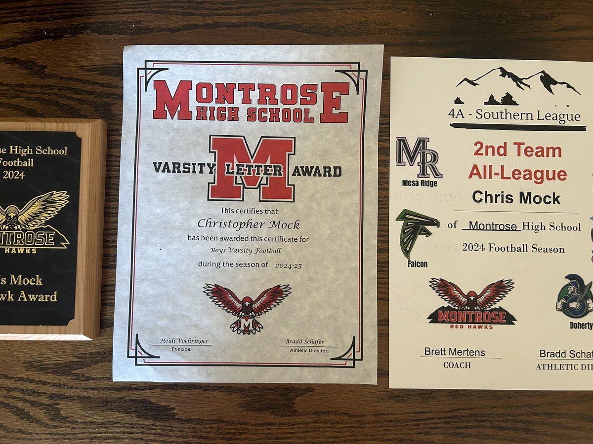 Chris Mock (@mock5chris) on Twitter photo Blessed to receive 2nd team all league honors after this season! Even more excited to earn the RedHawk award for holding the values of the team to the highest standards! Thank you to Montrose football! Can’t wait to come back!! <a href="/MontroseFB/">Montrose RedHawks Football</a> Blessed to receive 2nd team all league honors after this season! Even more excited to earn the RedHawk award for holding the values of the team to the highest standards! Thank you to Montrose football! Can’t wait to come back!! <a href="/MontroseFB/">Montrose RedHawks Football</a>