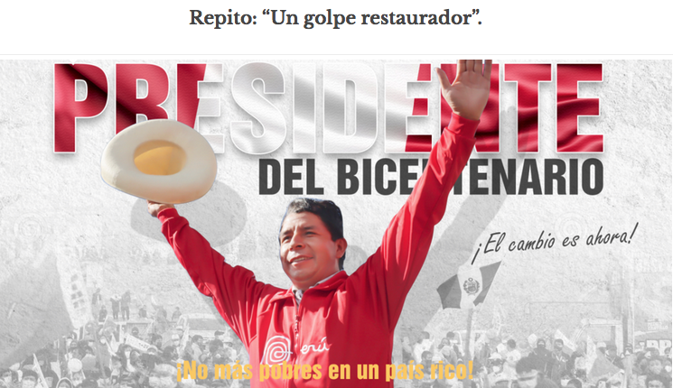 parislima's tweet photo. La #ONPE seguía —y sigue hasta el 8 de junio— contando votos en una elección que podría definirse por menos de un punto porcentual de diferencia.
Sin embargo, en el párrafo siguiente de su columna, el periodista planteaba que “cabría un ‘#golpe_restaurador’ si #Castillo... https://t.co/NmaOYSzHRs