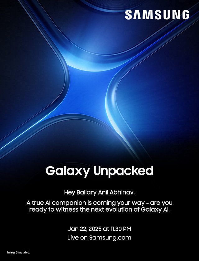 Thanks <a href="/SamsungIndia/">Samsung India</a> for the personal invite for the launch of the next epic #GalaxyS25Ultra #GalaxyUnpacked