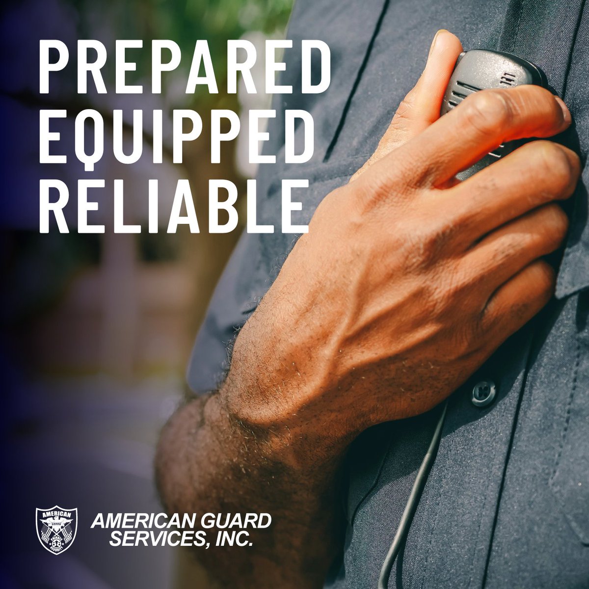 AmericanGuardS1's tweet photo. Prepared. Equipped. Reliable. 

Our team comes ready with the tools and training to handle any situation, ensuring your safety and peace of mind. Partner with security you can trust.

#AlwaysReady #EquippedForExcellence #SecuritySolutions https://t.co/4VRR7vLZQe
