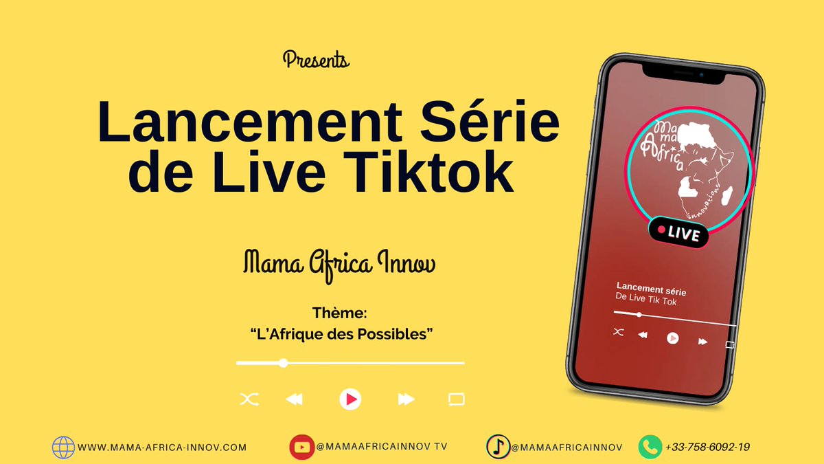 InnovMama's tweet image. 🚀Grande Nouvelle ! Le Réseau Mama Africa Innov lance « Afrique de Possibles », une série de Lives TikTok mettant en avant les entrepreneurs, innovateurs et associations qui changent l’Afrique et la diaspora. 🌍✨