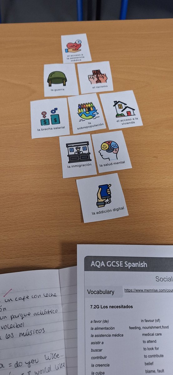 I love a Diamond 9.  Yr11 enjoyed ranking societal problems with resources from <a href="/OllieMFL/">𝗢𝗹𝗹𝗶𝗲𝗠𝗙𝗟</a> today in Spanish. #Spanish #FirstClass