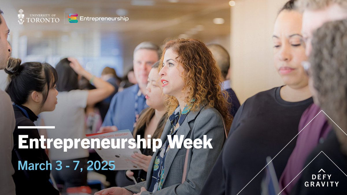 Join the vibrant @uoftstartup community for University of Toronto Entrepreneurship Week from March 3-7 for 15+ events that celebrate, showcase, reward and accelerate U of T’s top startups and innovators. 

🔗Register now: uoft.me/uteweek2025

#UofTEntWeek #UofTStartup