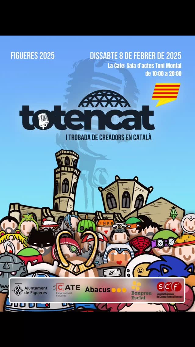 Aliens en Conserva (@aliensconserva) on Twitter photo El dissabte 8 de febrer se celebra a #figueres la primera trobada de creadors de contingut en català.
Aliens en Conserva estarem allà fent, el que bonament pugem. :-)
<a href="/Toten_Cat/">Tot en Cat</a>
+info: toten.cat El dissabte 8 de febrer se celebra a #figueres la primera trobada de creadors de contingut en català.
Aliens en Conserva estarem allà fent, el que bonament pugem. :-)
<a href="/Toten_Cat/">Tot en Cat</a>
+info: toten.cat